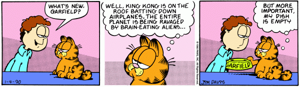 Komiksy garfield - komiks z dnia 04/01/1990