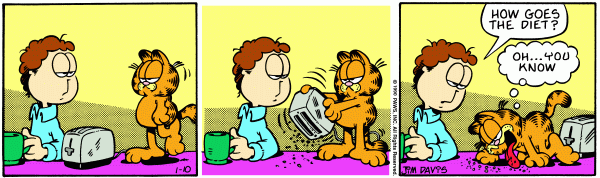 Komiksy garfield - komiks z dnia 10/01/1990