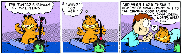 Komiksy garfield - komiks z dnia 15/01/1990