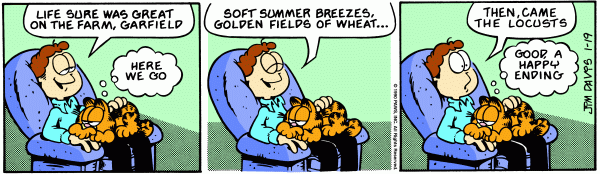 Komiksy garfield - komiks z dnia 19/01/1990