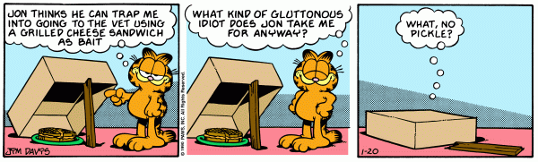 Komiksy garfield - komiks z dnia 20/01/1990