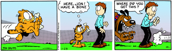 Komiksy garfield - komiks z dnia 23/01/1990