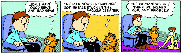 Komiksy garfield - komiks z dnia 24/01/1990