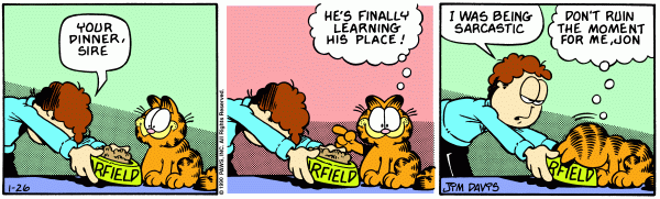 Komiksy garfield - komiks z dnia 26/01/1990