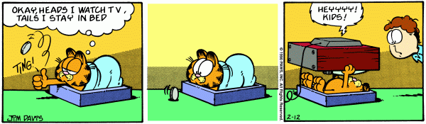 Komiksy garfield - komiks z dnia 12/02/1990