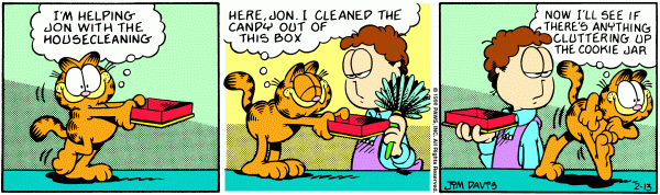 Komiksy garfield - komiks z dnia 13/02/1990