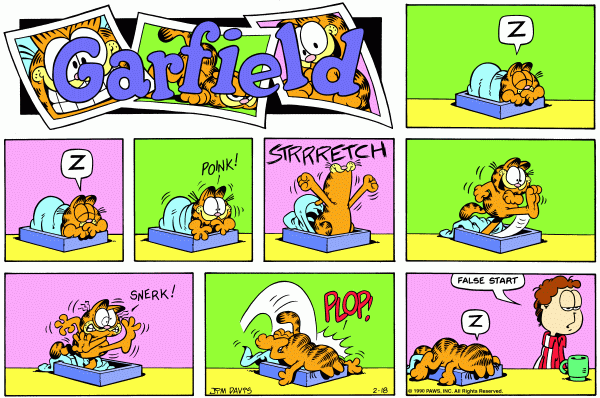 Komiksy garfield - komiks z dnia 18/02/1990