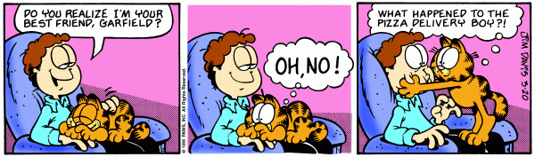 Komiksy garfield - komiks z dnia 20/03/1990