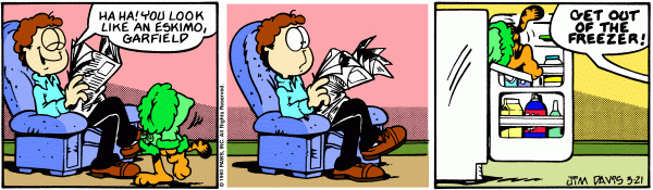 Komiksy garfield - komiks z dnia 21/03/1990