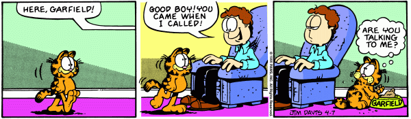 Komiksy garfield - komiks z dnia 07/04/1990