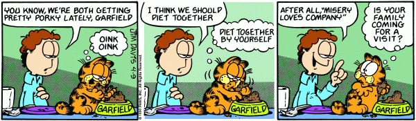 Komiksy garfield - komiks z dnia 09/04/1990