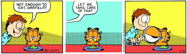 Komiksy garfield - komiks z dnia 13/04/1990