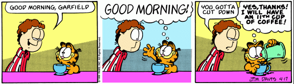 Komiksy garfield - komiks z dnia 17/04/1990