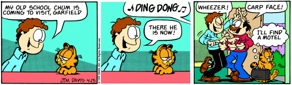 Komiksy garfield - komiks z dnia 23/04/1990
