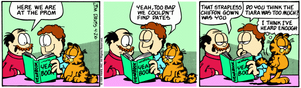Komiksy garfield - komiks z dnia 26/04/1990