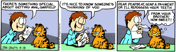 Komiksy garfield - komiks z dnia 09/05/1990