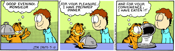 Komiksy garfield - komiks z dnia 10/05/1990